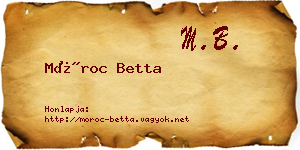 Móroc Betta névjegykártya